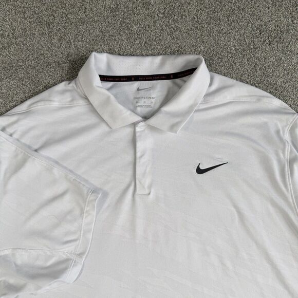 Nike Other - Nike Tiger Woods Dri Fit ADV Golf Polo Shirt Mens Performance White Size XL
